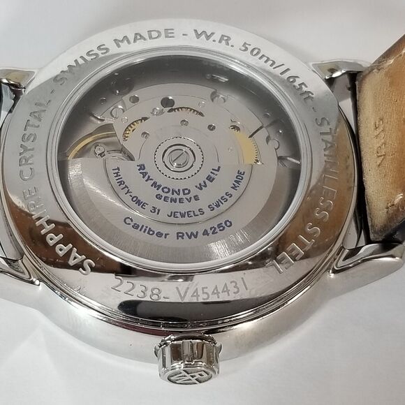 Raymond Weil Maestro Auto Steel Mens Strap Watch Date 2238-v454431 - Picture 10 of 16